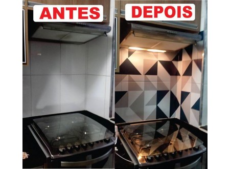 Revestimento decorativo autocolante Abstrato preto e cinza Adesivo para aplicação sobre azulejos ou paredes